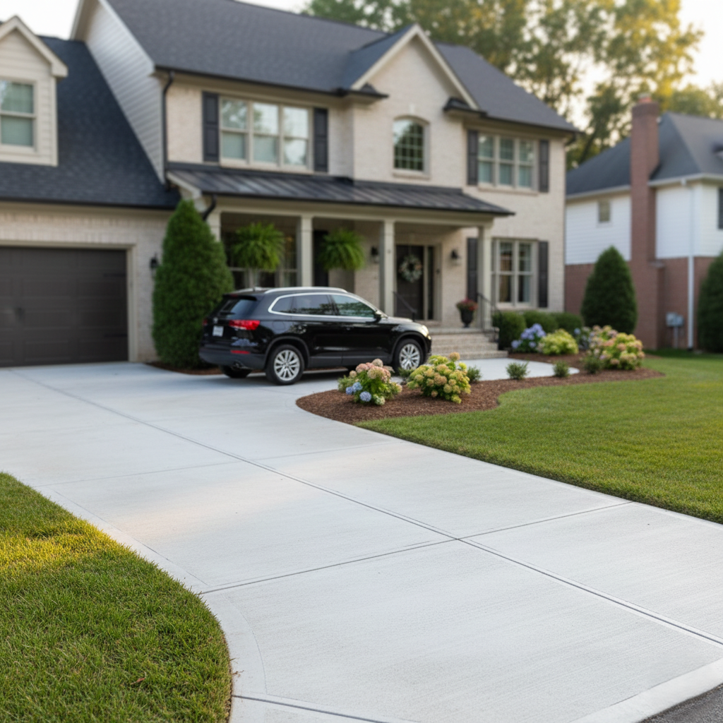 clean driveway and walkway.
