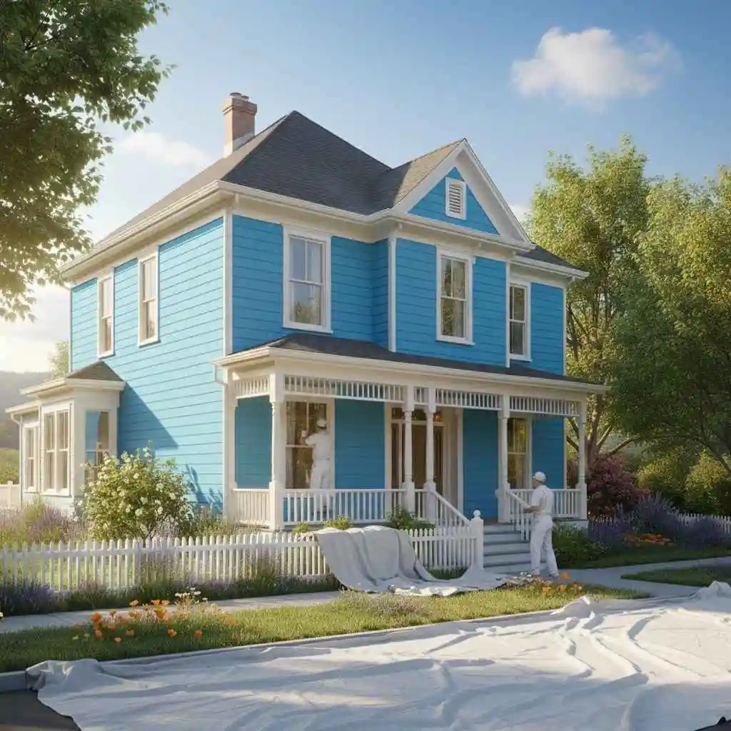 Completed spring exterior paint job on a Petaluma home