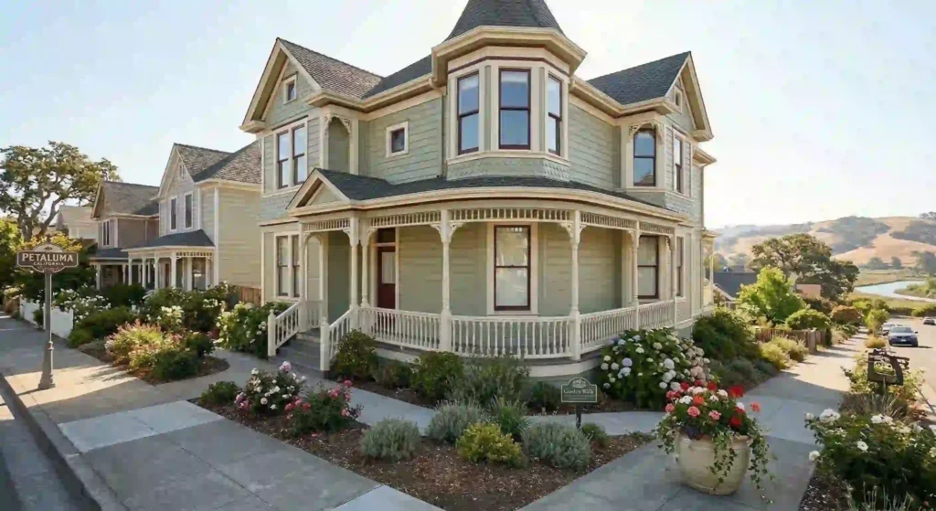 freshly painted home exterior in Petaluma