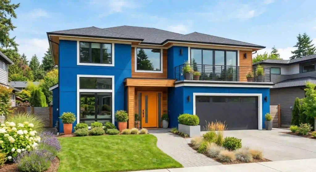 vibrant, modern home exterior