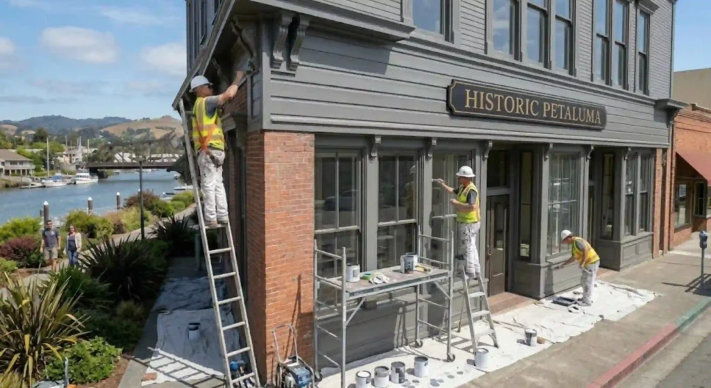 painters working on storefront