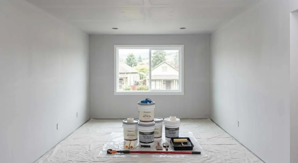 Completed drywall installation ready for interior painting in Petaluma