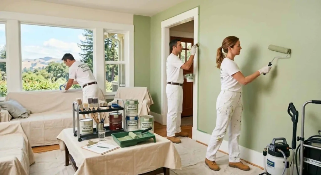 Professional residential painting service in Rohnert Park home interior
