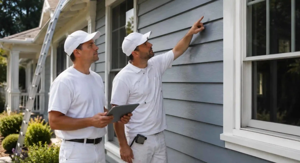 Exterior painting inspection at a Petaluma CA home