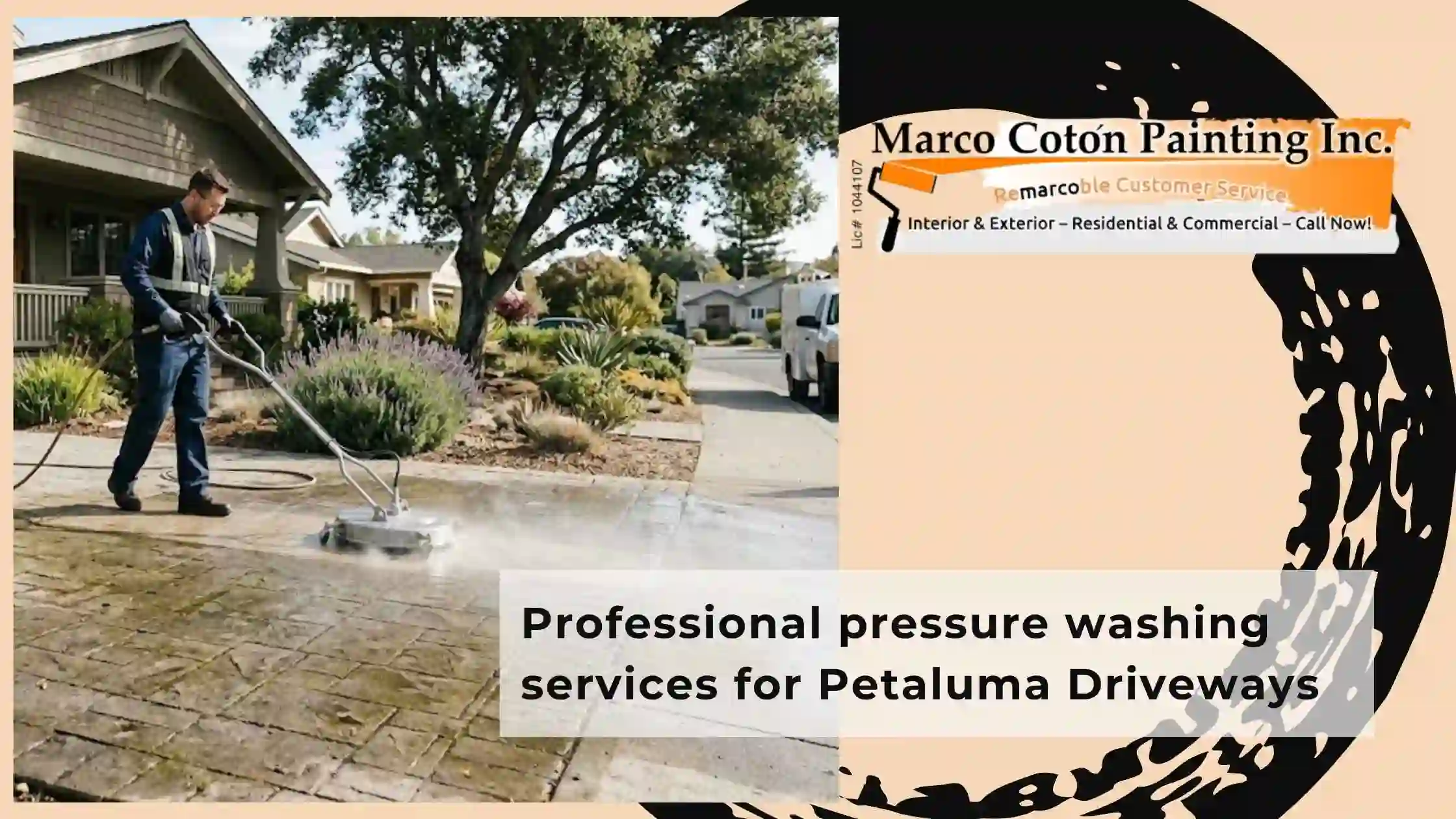 Professional pressure washing services for Petaluma Driveways
